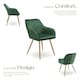 image 3 of Dining Chair Marilyn - quilted velvet, continuous backrest, gold steel legs - per piece Green | Dark Green/Gold