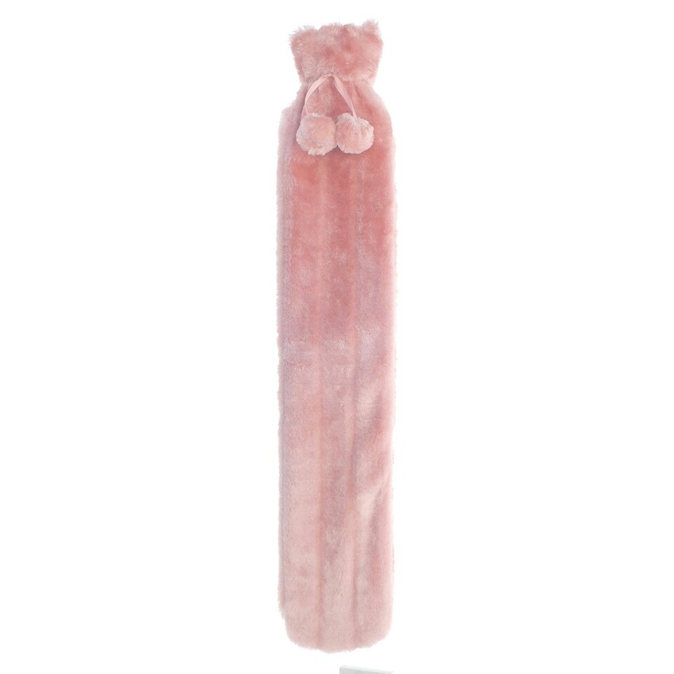 Home & Living Luxury Longline Faux Fur Hot Water Bottle - Dusky Pink - One Size