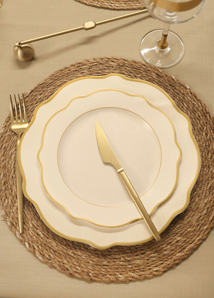 image 1 of Jaswely Collection Porcelain Side Plates, Set of 6 (White)
