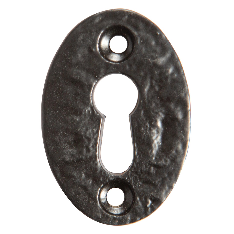 image 1 of Hammer & Tongs Oval Rim & Mortice Door Knob - W60mm - Black | Black | Black