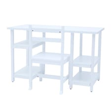 Teamson Kids Children's Play Desk with Shelves and Chair, White