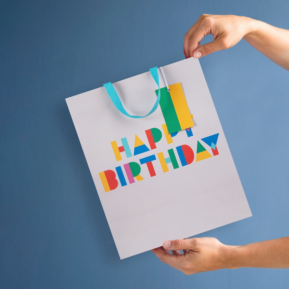 image 1 of Hallmark Pack Of 3 Large Birthday Gift Bags - 1 Colourful Text Design