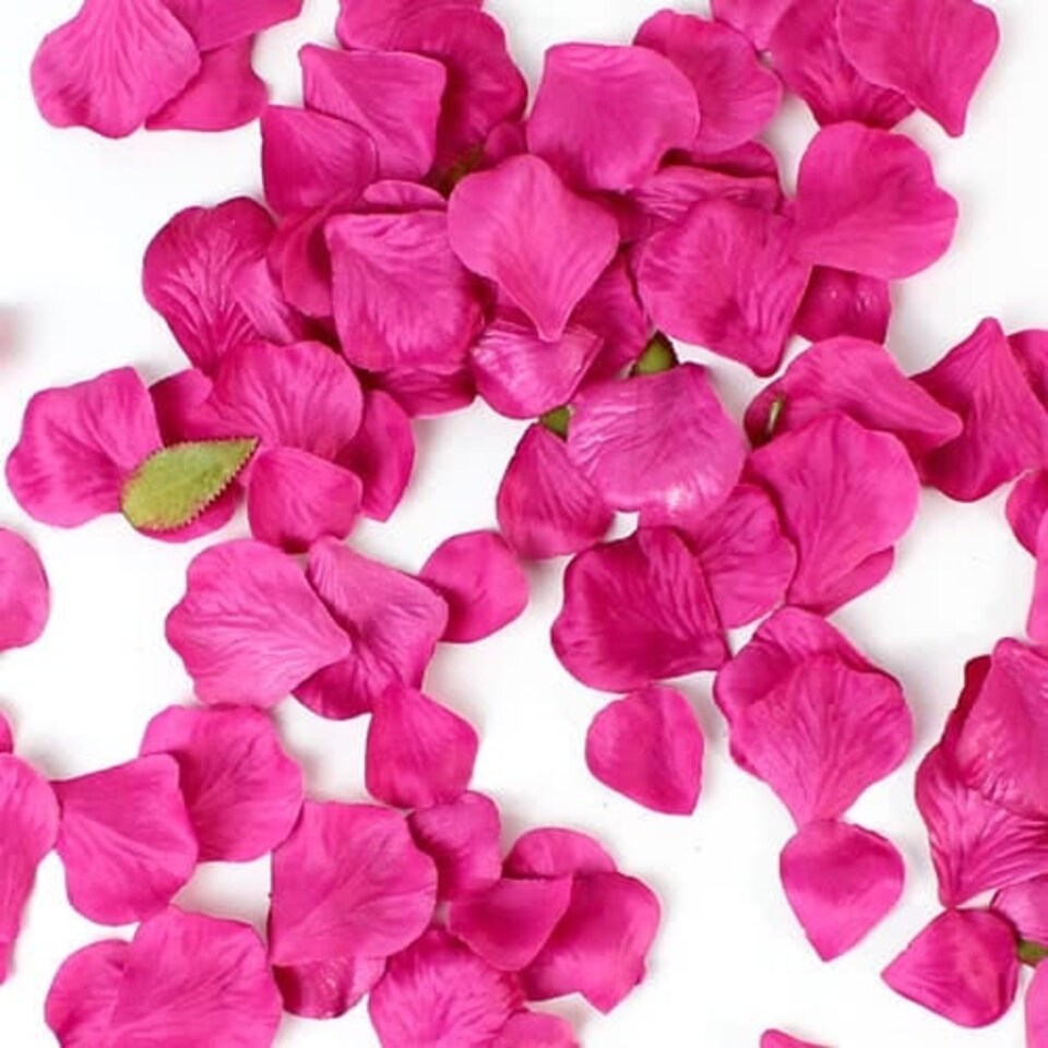 Hot Pink Fabric Rose Petals