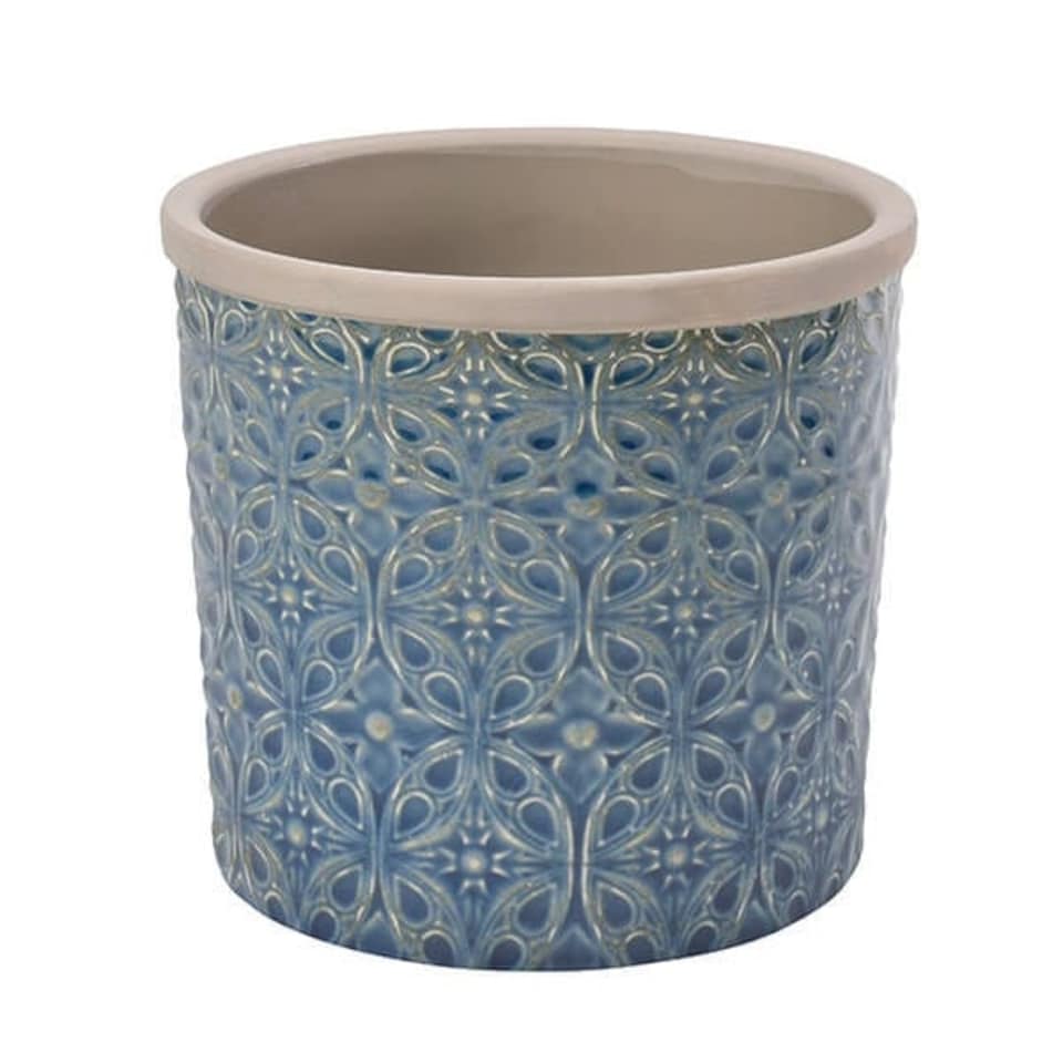 image 1 of Burgon & Ball Glazed Pot Porto Large Dark Blue