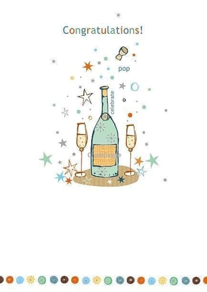 image 1 of Champagne Design Congratulations Card