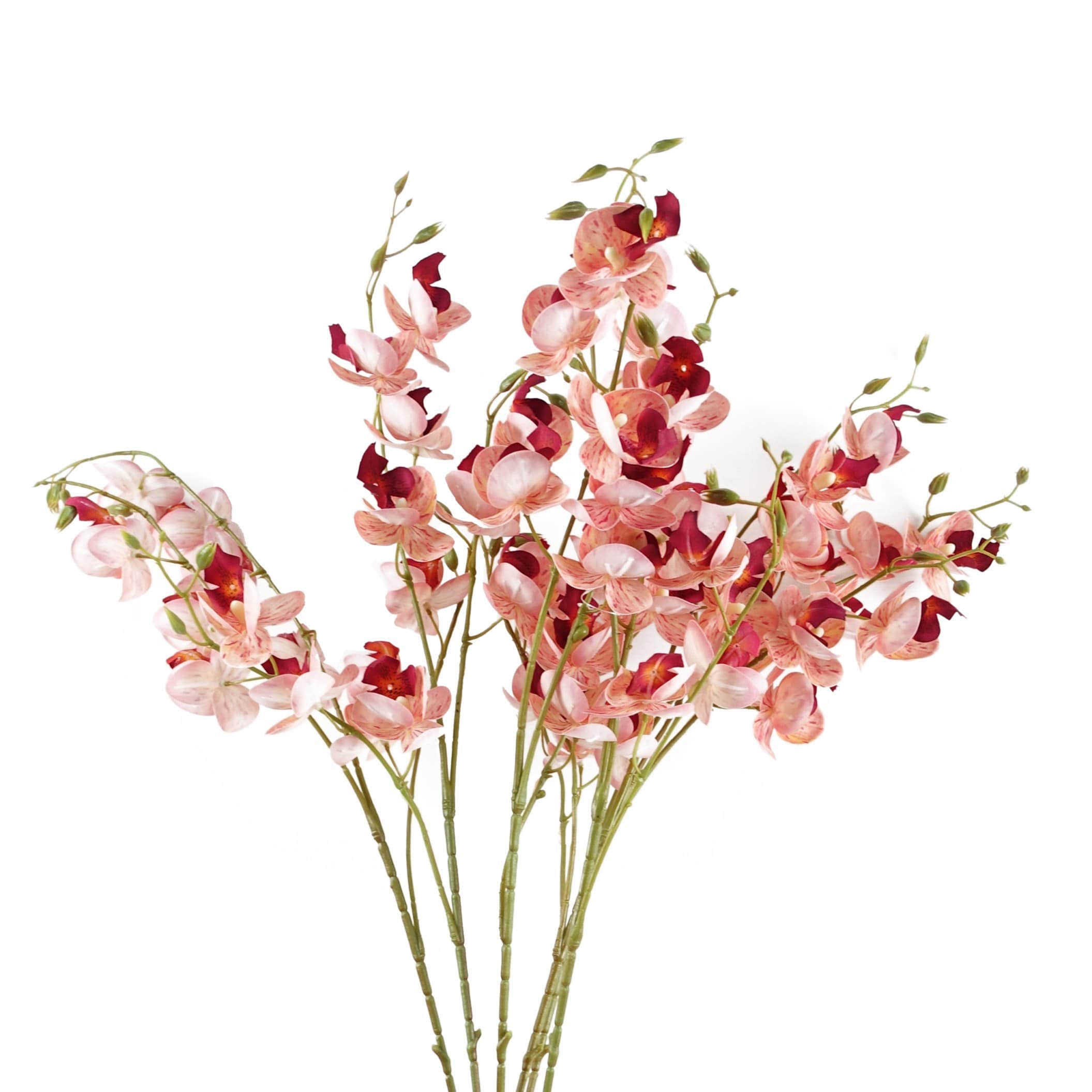 Pegdev Pack of 6 Pink Mini Orchid Stems 80cm Faux Flowers