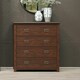 image 1 of Boston 4 Drawer Chest - Rich Dark Brown Lacquer Solid Wood Bedroom Storage with Brass Handles | Brown | Brown | 1