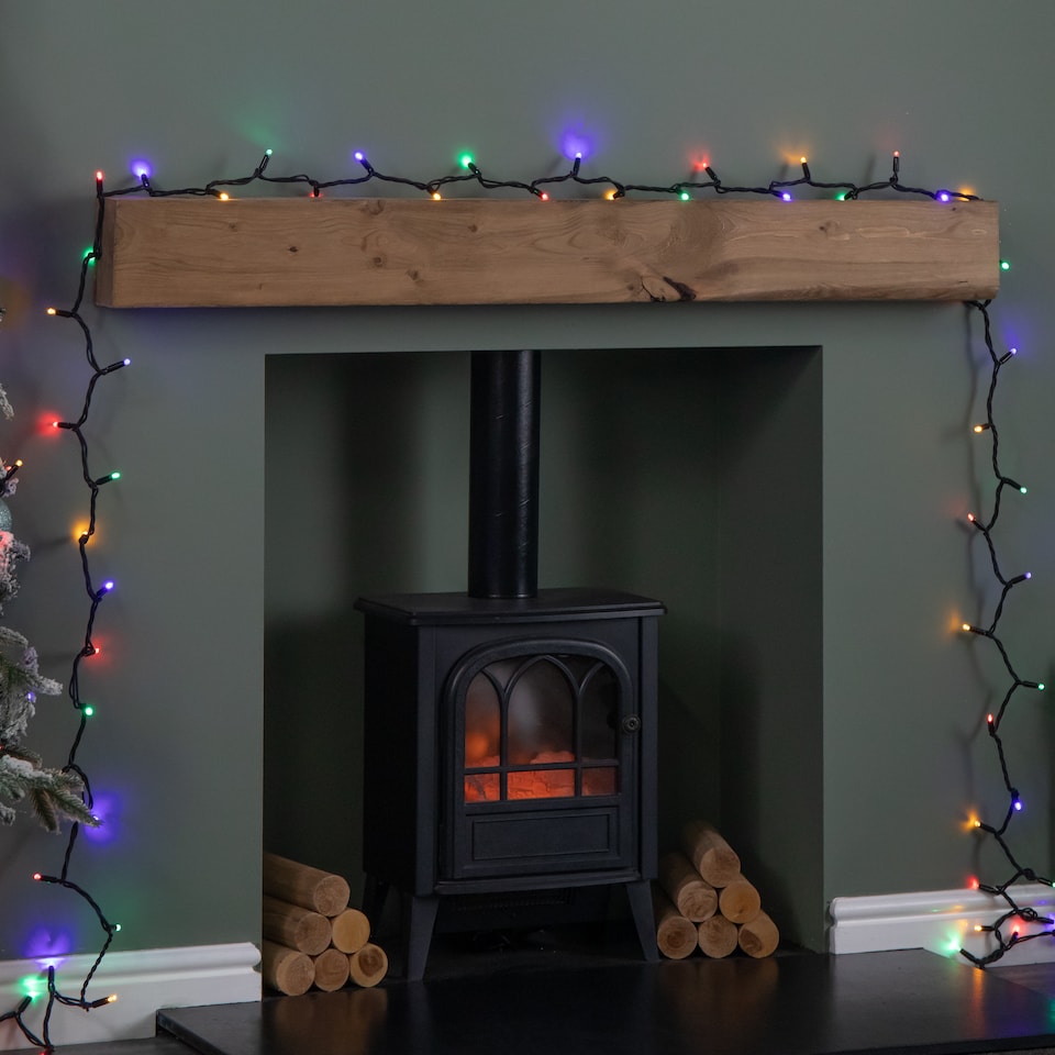 image 1 of 9.9m (100 LED) Snowtime Multi-Coloured Connectable Lights with 3m Lead Wire
