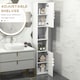 image 5 of kleankin High Gloss Bathroom Floor Cabinet Storage Cupboard with Doors