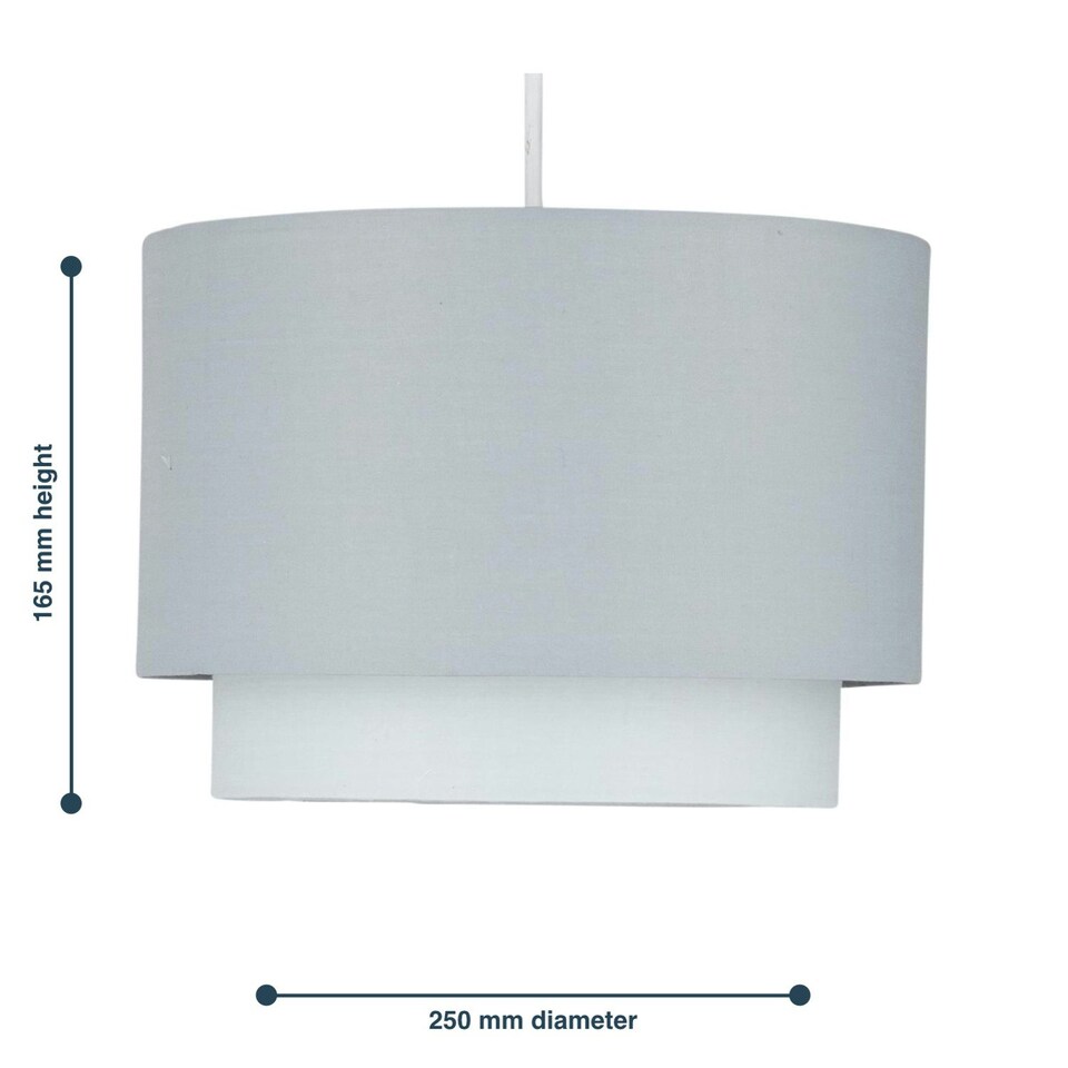 image 1 of First Choice Lighting Pair of Grey Ombre 2 Tier Ceiling Light Shades Grey