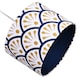image 4 of Unique Moroccan Floral Designer 25cm Navy Midnight Blue and Ochre Drum Lampshade | Blue