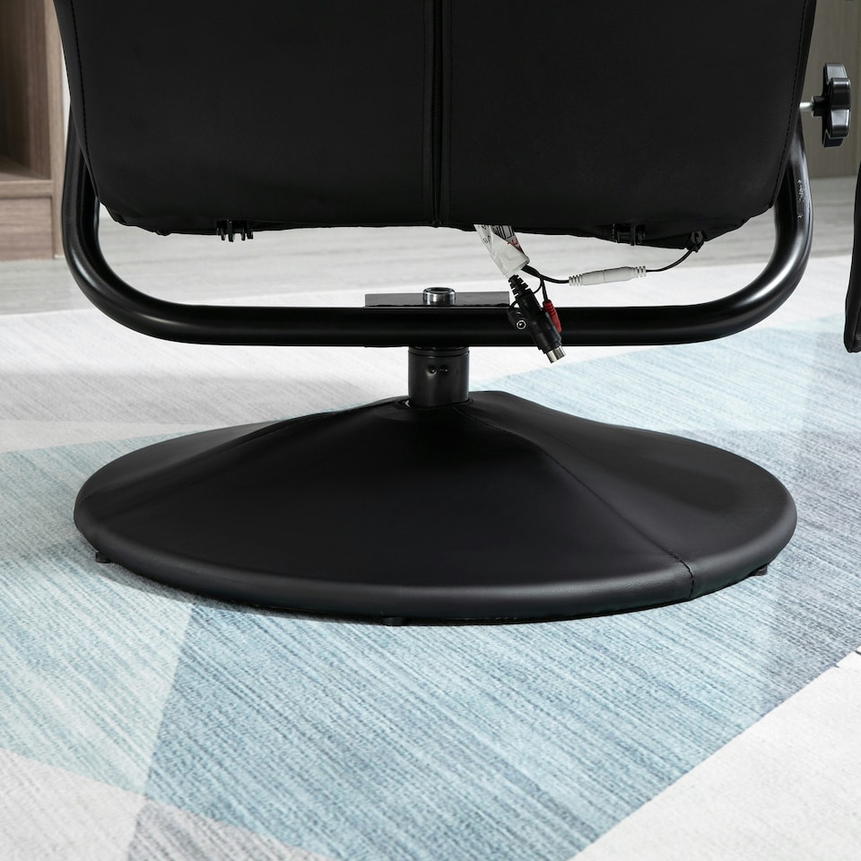 image 1 of HOMCOM Massage Recliner Chair Cushioned Ottoman 10 Point Vibration Black