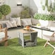 image 2 of Outsunny Side Table 2-Tier with Storage Shelf/Light Grey | Grey | Light Grey | 45 x 45 x 43 cm