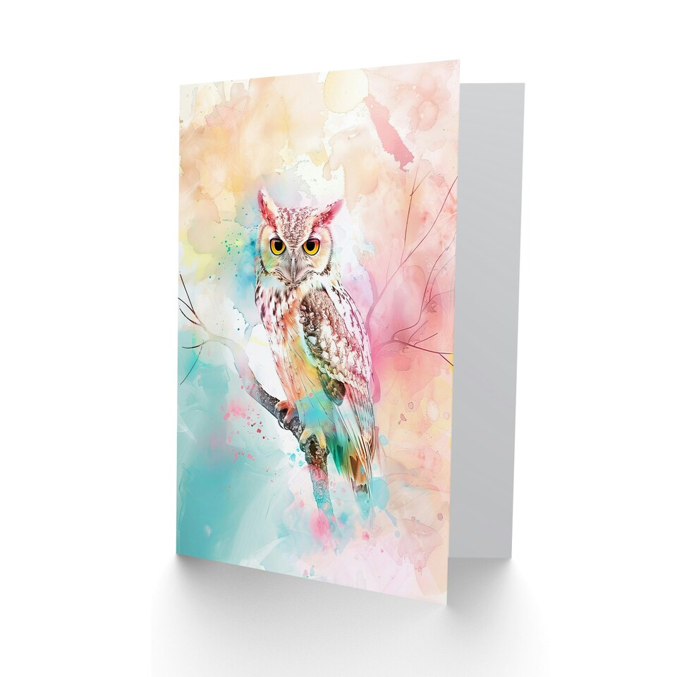image 1 of Light Colourful Animal Modern Splash Forest Him Her Birthday Card
