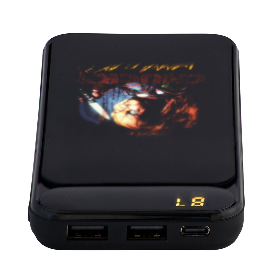 image 1 of Lazerbuilt Chucky Horror Icon Light-Up Compact 10000mAh Power Bank
