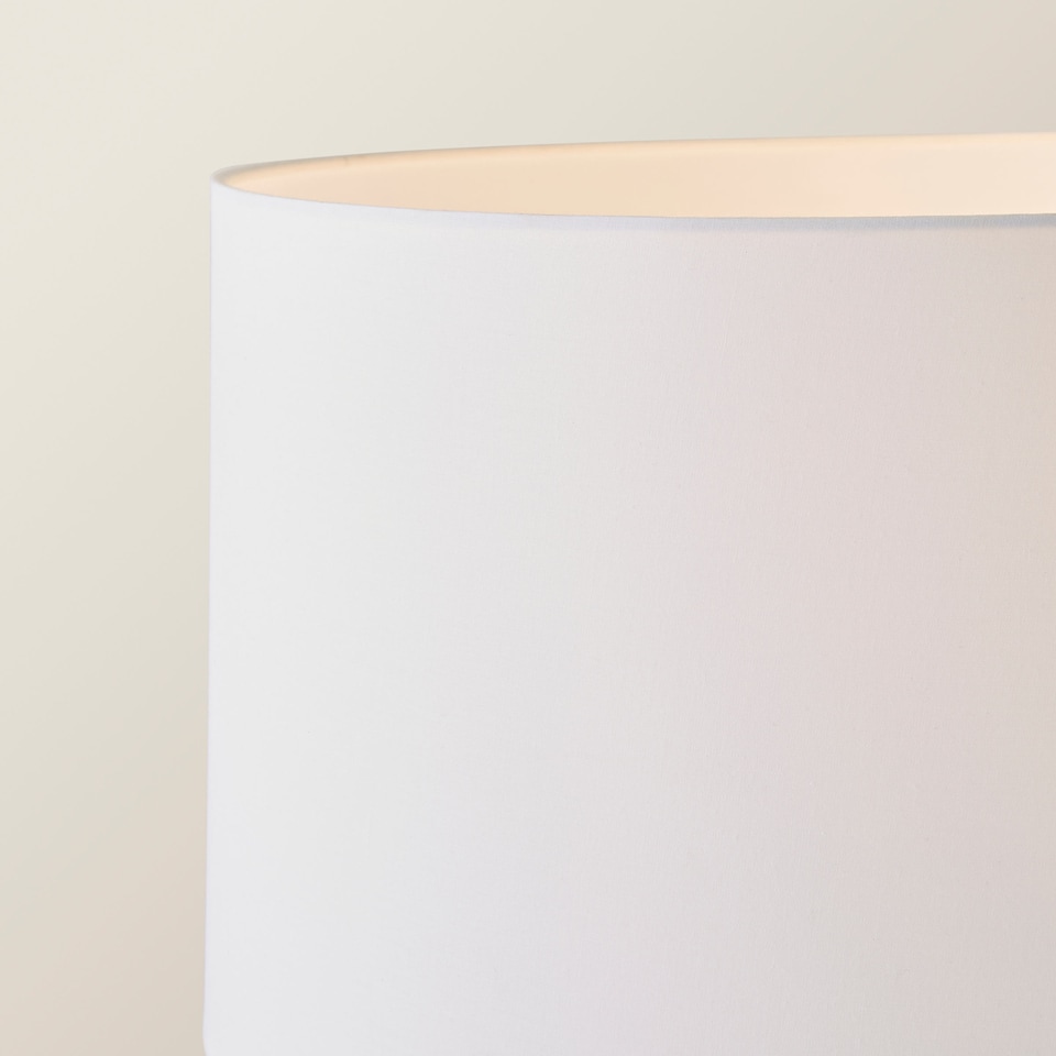 image 1 of ValueLights Hiru Wooden 3 Tier Shelf Floor Lamp with White Shade | White