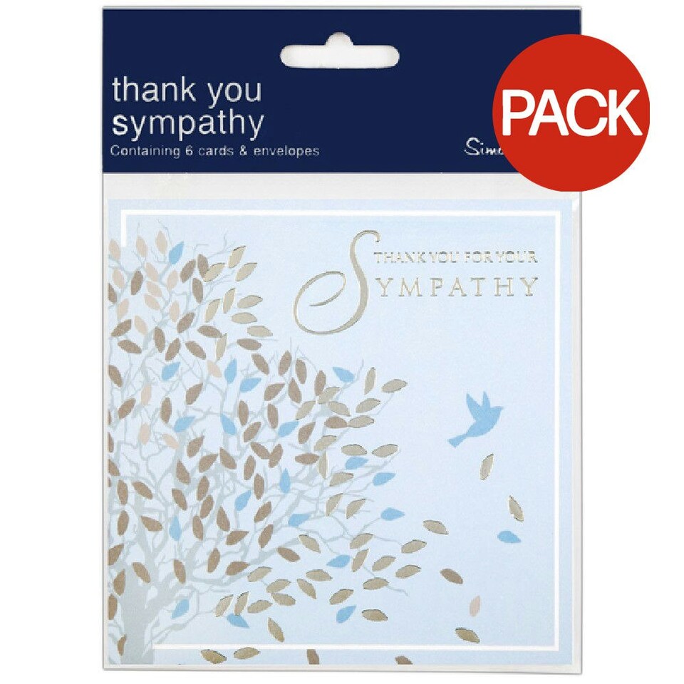 Simon Elvin Thank You Sympathy Display Pack (Pack Of 6) - Blue/Brown - Pack Of 6