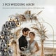 image 3 of Outsunny Wedding Arch Frame Set, 2.2, 2, 1.8 m Arch Backdrop Stand Gold Tone