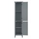 image 3 of Teamson Home Mercer Mid Century Modern Bathroom Linen Tower Storage with Two Doors, Gray