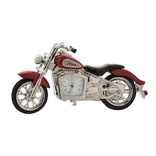 Wm Widdop Miniature Clock Red Indian Style Motorbike Red