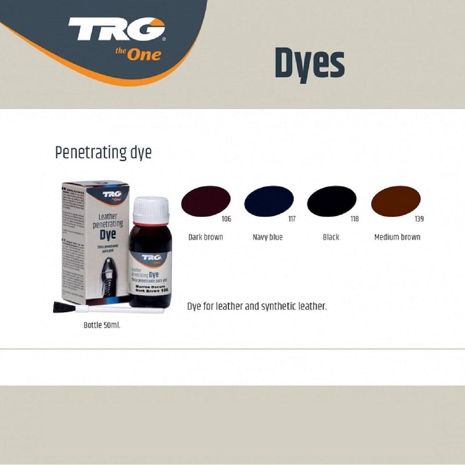 image 1 of TRG Leather Shoe Dye - Permanent Colour Restoration for Shoes and Boots 50ml | Blue | Navy Blue