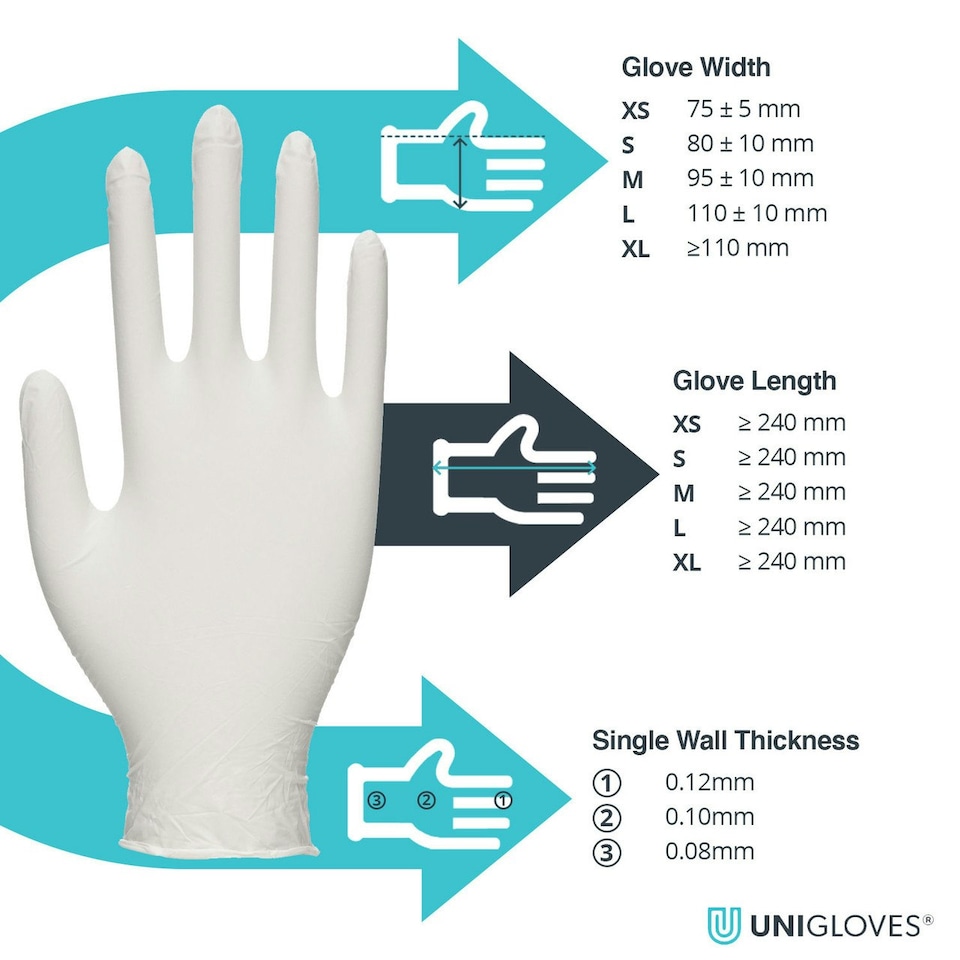 image 1 of Unigloves Unicare Natural Latex Powder Free Gloves - Box of 100x Cream | Small
