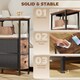 image 5 of HOMCOM Side Table, Narrow Bedside Table with Charging Station, 2 Drawers | Brown | Rustic Brown