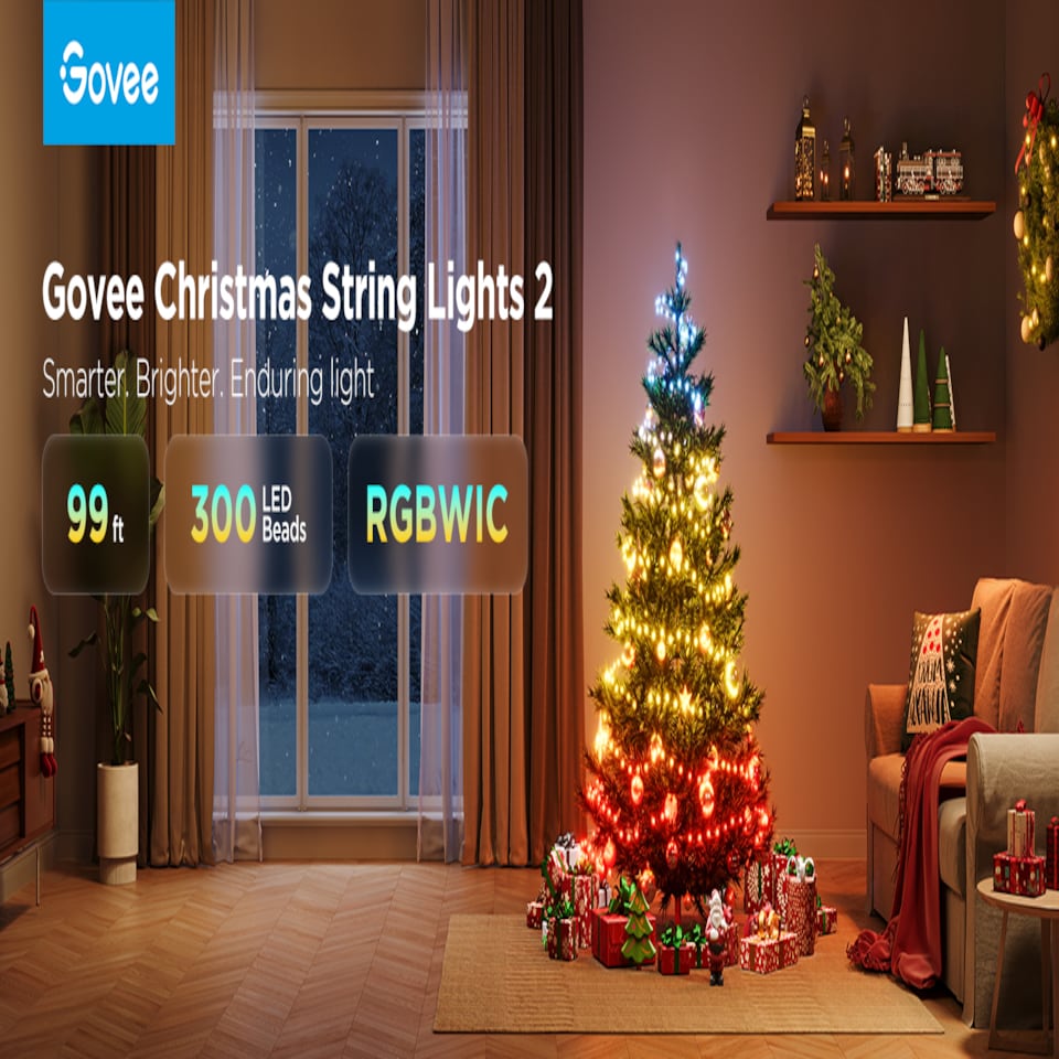 image 1 of GOVEE CHRISMAS STRING LIGHTS RGBICW IP65 20M