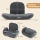 image 2 of COSTWAY Folding Floor Game Chair Adults Lazy Sofa Chair Grey