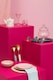 image 2 of Interiors by Premier Set of 4 Translucent Pink Glass Tumbler, Glassware Drinking Glasses, Unique Drinking Glasses, Tumbler Glasses
