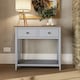 image 1 of Taberno Oak 2 Drawer Console Hallway Table Dove Grey Grey