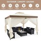 image 5 of COSTWAY Outdoor 3m x 3m Gazebo Tent Camping Canopy Beige