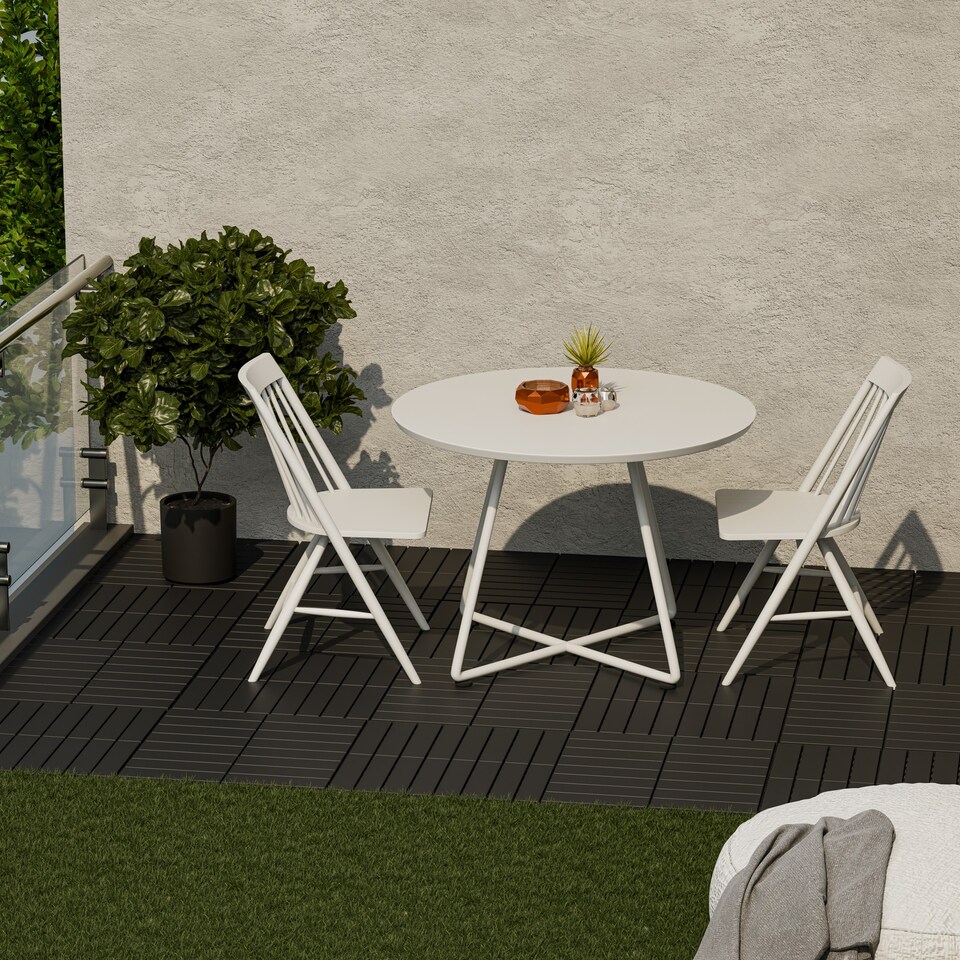 image 1 of URBNLIVING Interlocking Garden Deck Tiles | Multi | Anthracite | 9 Tiles