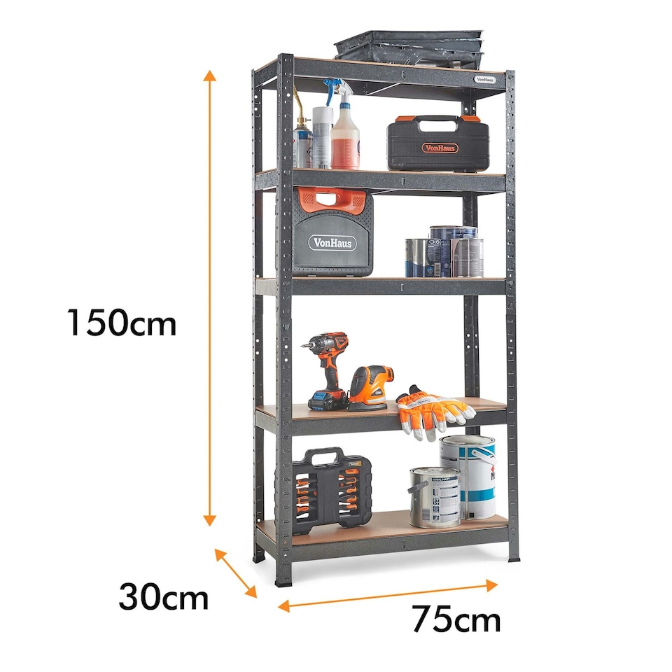 image 1 of VonHaus 5 Tier Heavy Duty Garage Shelves