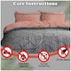 image 3 of VELVETIO Cruz Complete Duvet Cover Set with Fitted Sheet Printed Bedding Quilt Grey | Double