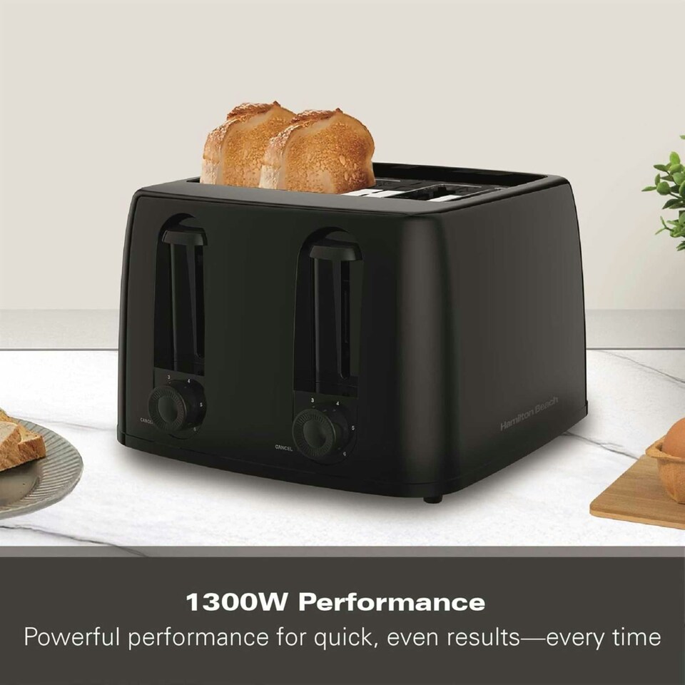 image 1 of Hamilton Beach 1300W Essential Toaster 4 Slice - Black HB4T5032B