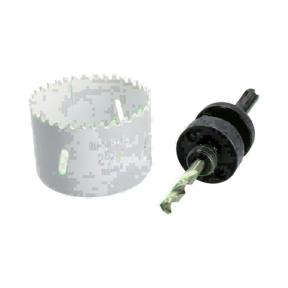 image 1 of 67mm HSS Hole Saw Holesaw Bi-Metal Cutter with SDS Plus Arbor Adaptor