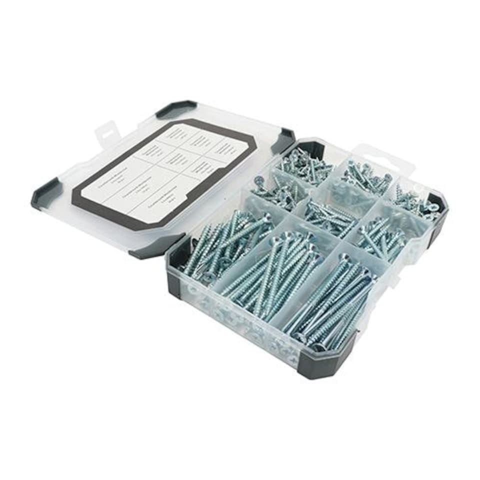 image 1 of Timco - Mixed Tray – Woodscrews - Zinc (Size 340pcs - 340 Pieces)