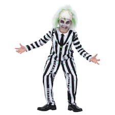 Beetlejuice Boys Character Costume Set | Black | Black/White | 10-12 years | 1