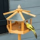 image 9 of PawHut Wooden Bird Table Free Standing Feeder Garden and Backyard Station
