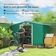 image 3 of Outsunny 9 x 6FT Galvanised Garden Storage Shed with Sliding Door, Green