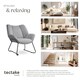 image 7 of Armchair Kjeld - cosy boucle fabric, wingback design, sleek steel frame | Grey | light grey | 1