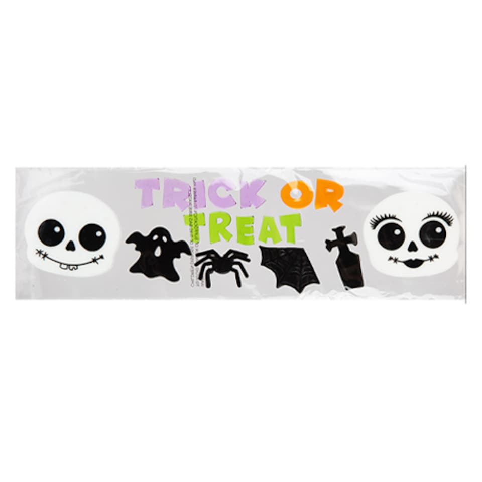 Skeleton Boo Crew Halloween Gel Window Stickers