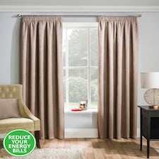 Matrix Latte Curtains 66 x 54 inch (168 x 137 cm) Room Darkening Pencil Pleat Thermal Noise Reducing Curtains for Bedroom and Living Room