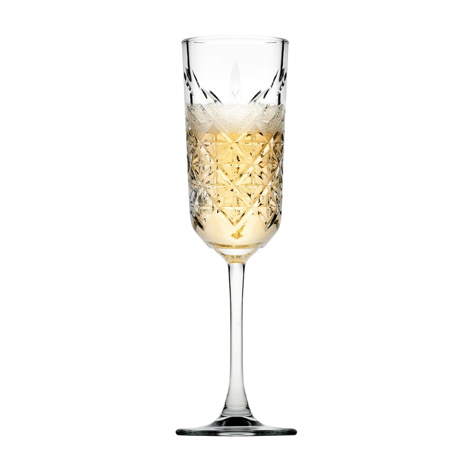 image 1 of 175ml Pasabahce Set of Glass Stemmed Champagne Flutes | Clear | 8 Glasses | 8