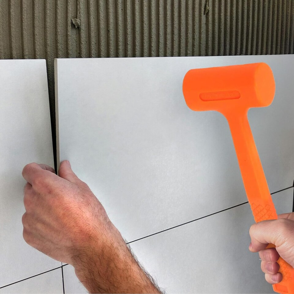image 1 of 1lb Dead Blow Hammer Heavy Duty Non Rebound Anti Shock Rubber Mallet
