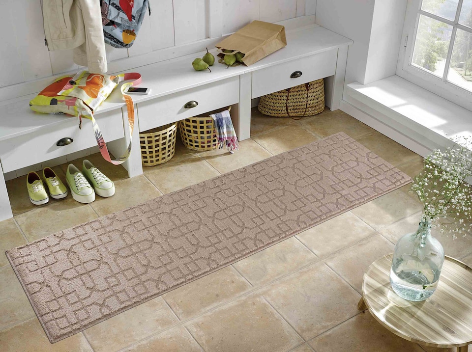 image 1 of Ivy Washable Cubed Trellis Design Anti Slip Doormats -