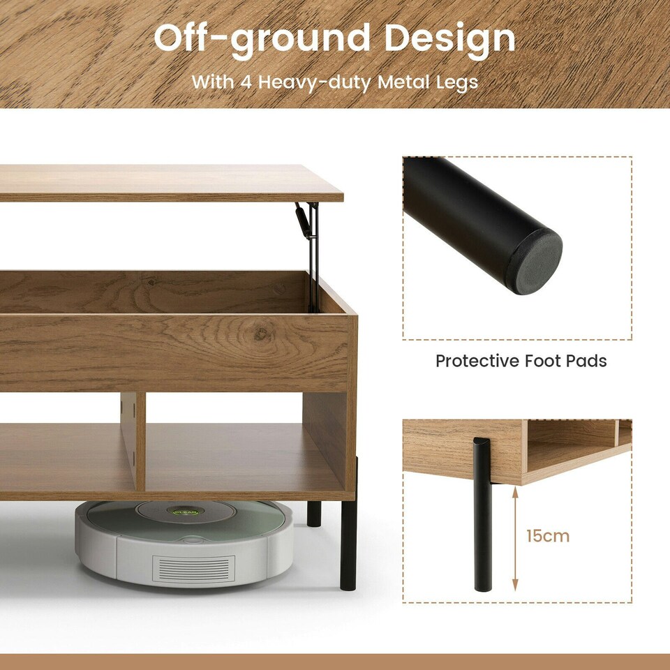 image 1 of COSTWAY LiftTop Coffee Table Living Room Central Table N/A