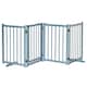 image 1 of PawHut Freestanding Pet Gate w/ 2 Support Feet for Doorways Stairs Blue Grey