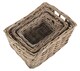 image 4 of Set of 3 Rectangular Grey Rattan Storage Baskets | Grey | Grey | Not provided